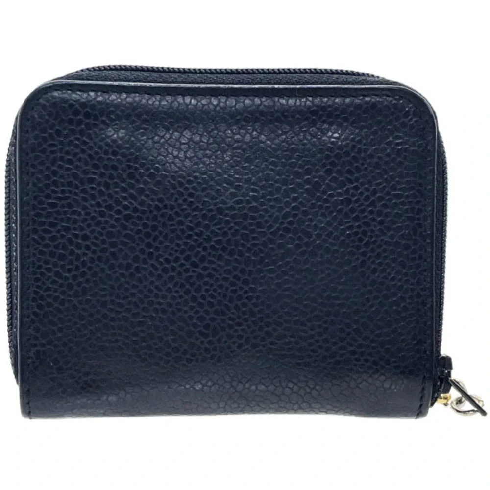 CHANEL Black Caviar Leather Logo Wallet